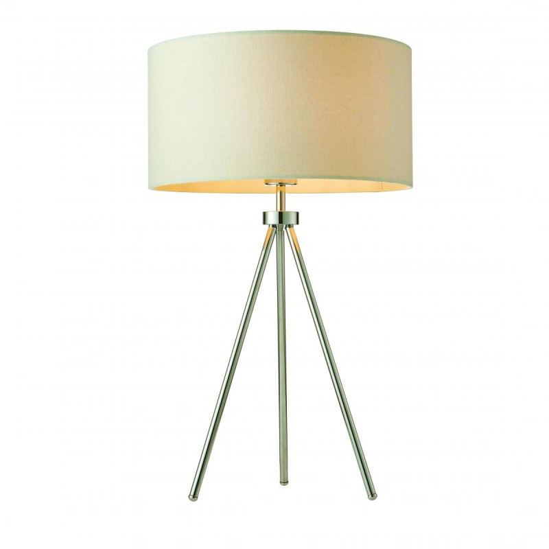 Endon-73144 - Tri - Ivory with Chrome Tripod Table Lamp