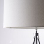 Tri - Chrome Tripod Floor Lamp with Ivory Shade Tri - Chrome Tripod Floor Lamp with Ivory Shade