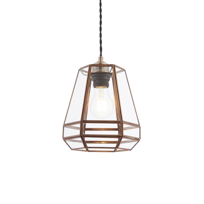 Endon-73287 - Stockheld - Shade Only - Antique Brass & Glass Shade