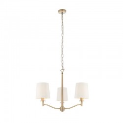Ortona - Matt Antique Brass 3 Light Centre Fitting with Vintage White Shades Ortona - Matt Antique Brass 3 Light Centre Fitting with Vintage White Shades