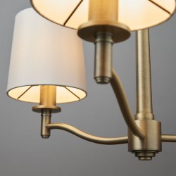 Ortona - Matt Antique Brass 3 Light Centre Fitting with Vintage White Shades Ortona - Matt Antique Brass 3 Light Centre Fitting with Vintage White Shades