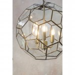 Miele - Antique Brass 3 Light Lantern Pendant with Hexagonal Glasses Miele - Antique Brass 3 Light Lantern Pendant with Hexagonal Glasses