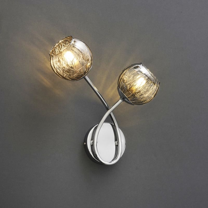 Endon-73583 - Aerith - Smoky Mirror Glass & Chrome 2 Light Wall Lamp