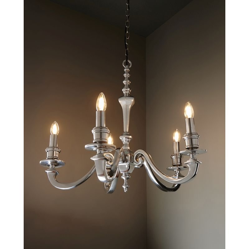 Ceiling Lights - Finsbury - Polished Aluminium 5 Light Centre Fitting Endon-73598 - Finsbury - Polished Aluminium 5 Light Centre Fitting