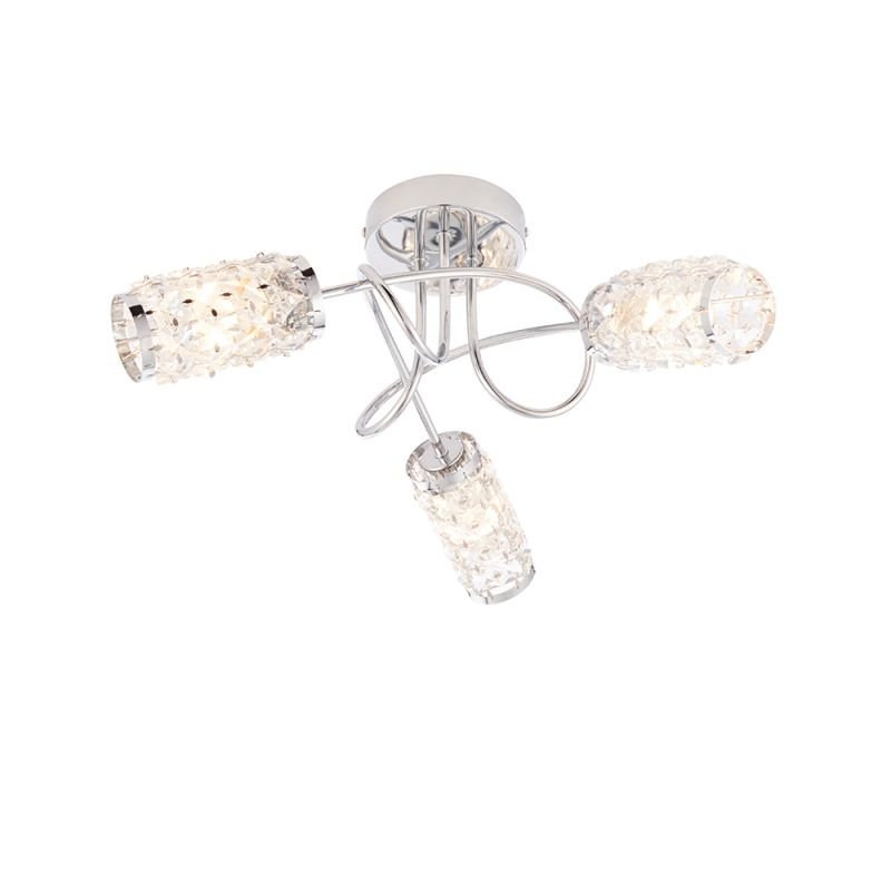 Bathroom Lights - Colby - Polished Chrome with Glass 3 Light Centre Fitting Endon-73600 - Colby - Polished Chrome with Glass 3 Light Centre Fitting