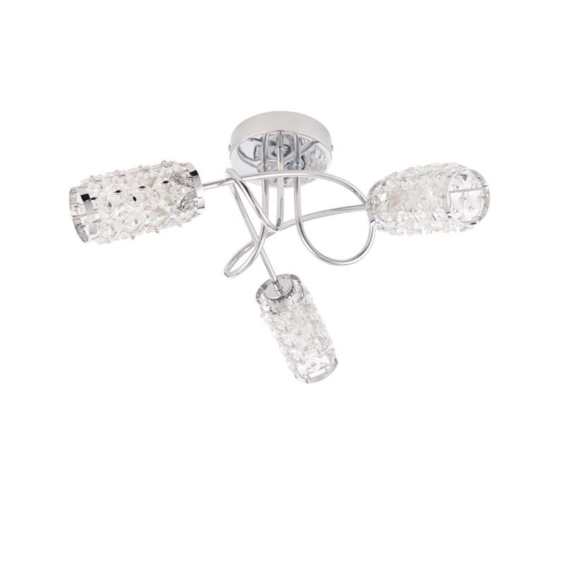 Bathroom Lights - Colby - Polished Chrome with Glass 3 Light Centre Fitting Endon-73600 - Colby - Polished Chrome with Glass 3 Light Centre Fitting