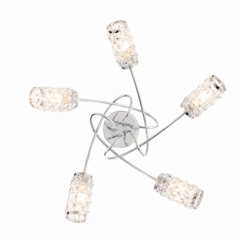 Bathroom Lights - Colby - Polished Chrome with Glass 5 Light Centre Fitting Endon-73601 - Colby - Polished Chrome with Glass 5 Light Centre Fitting