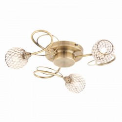 Aherne - Antique Brass 3 Light Centre Fitting with Decorative Glass Aherne - Antique Brass 3 Light Centre Fitting with Decorative Glass