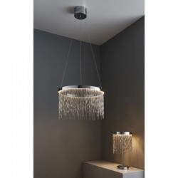 Zelma - Chrome LED Pendant with Delicate Chains Zelma - Chrome LED Pendant with Delicate Chains