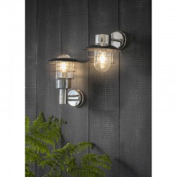 Jenson - Polished Stainless Steel Wall Lamp with Clear Glass  Jenson - Polished Stainless Steel Wall Lamp with Clear Glass