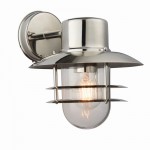 Jenson - Polished Stainless Steel Wall Lamp with Clear Glass 