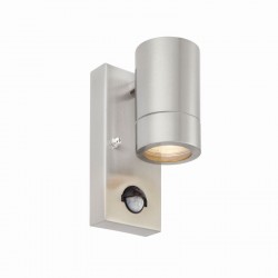 Palin - Brushed Stainless Steel Downlight PIR Wall Lamp