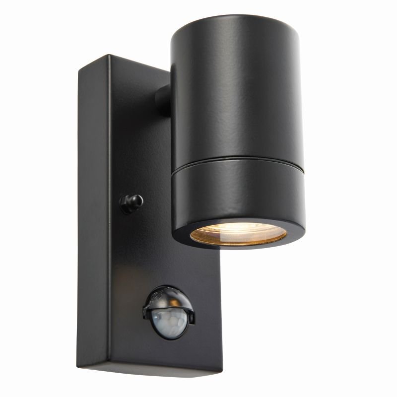 Saxby-75435 - Palin - Black Downlight PIR Wall Lamp