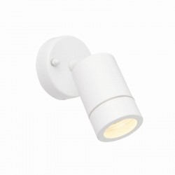 Palin - Outdoor White Single Spot Wall Lamp