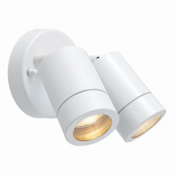 Palin - Outdoor White Twin Spot Wall Lamp