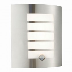 Bianco - LED Opal & Stainless Steel PIR Wall Lamp