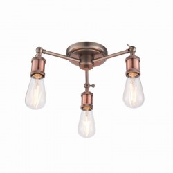 Hal - Aged Pewter & Aged Copper 3 Light Centre Fitting Hal - Aged Pewter & Aged Copper 3 Light Centre Fitting