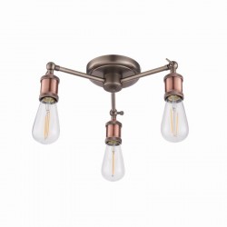Hal - Aged Pewter & Aged Copper 3 Light Centre Fitting Hal - Aged Pewter & Aged Copper 3 Light Centre Fitting