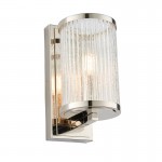Easton - Nickel Wall Lamp with Ribbed & Bubble Glass Easton - Nickel Wall Lamp with Ribbed & Bubble Glass