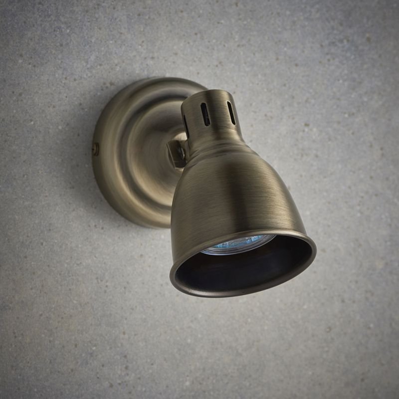Spot & Downlights - Westbury - Antique Brass Single Spotlight Endon-76277 - Westbury - Antique Brass Single Spotlight