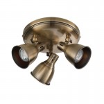 Westbury - Antique Brass Round 3 Light Spotlights