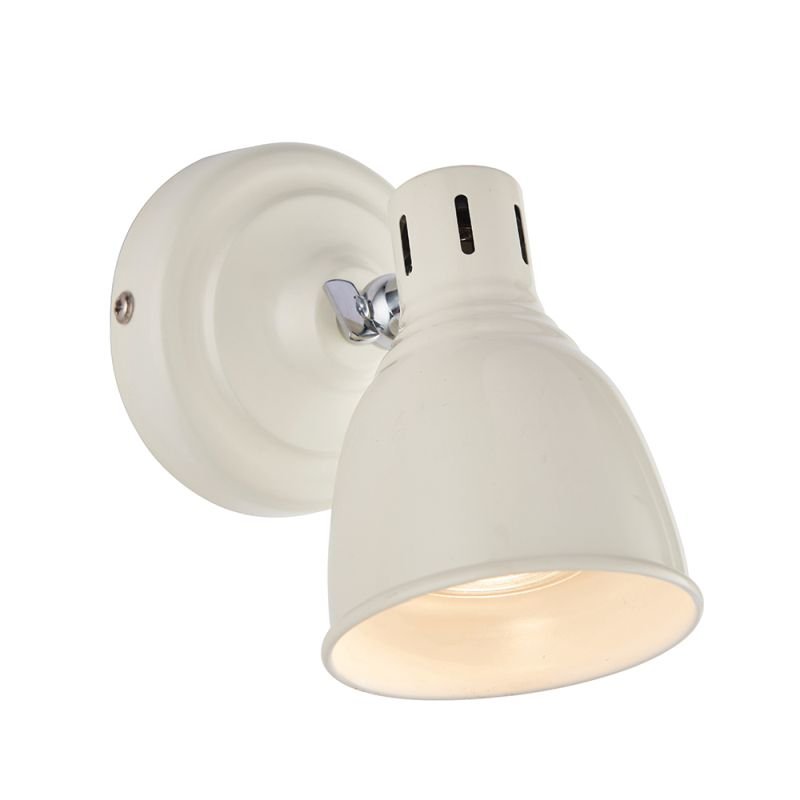 Spot & Downlights - Westbury - Gloss Ivory & Chrome Single Spotlight Endon-76287 - Westbury - Gloss Ivory & Chrome Single Spotlight