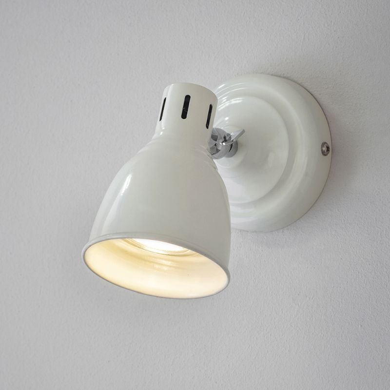 Spot & Downlights - Westbury - Gloss Ivory & Chrome Single Spotlight Endon-76287 - Westbury - Gloss Ivory & Chrome Single Spotlight