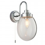 Hampton - Bathroom Chrome Wall Lamp with Clear Glass