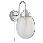 Hampton - Bathroom Chrome Wall Lamp with Clear Glass