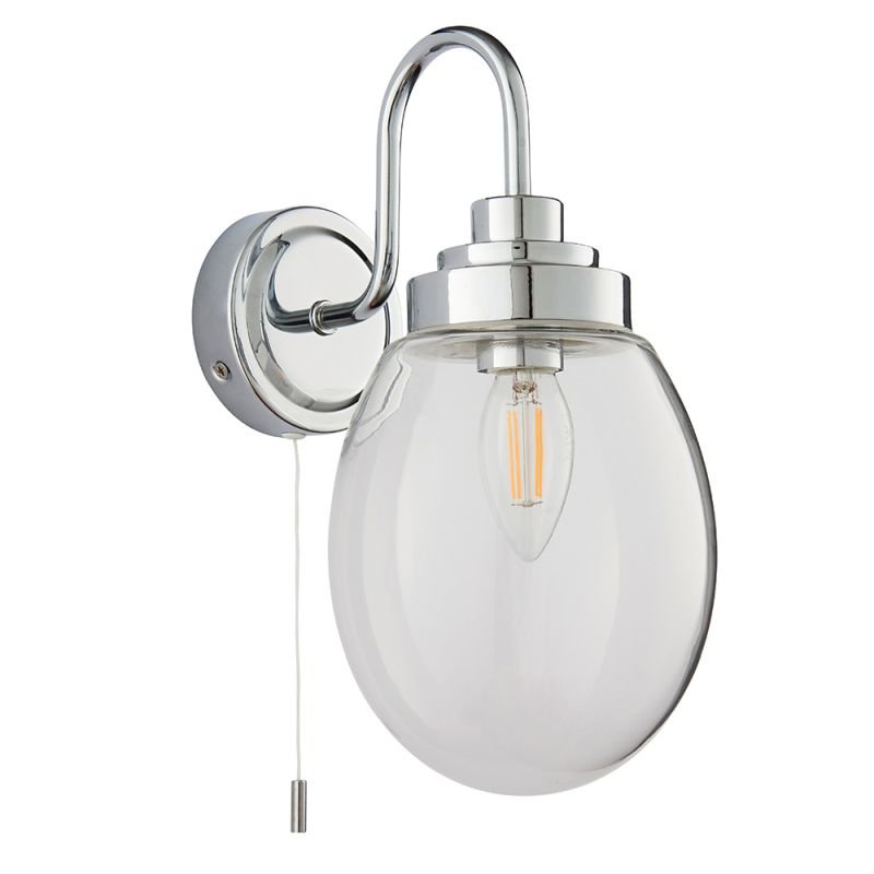 Endon-76304 - Hampton - Bathroom Clear Glass & Chrome Wall Lamp