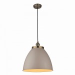 Franklin - Antique Brass Pendant with Taupe Metal Shade Franklin - Antique Brass Pendant with Taupe Metal Shade