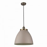 Franklin - Antique Brass Pendant with Taupe Metal Shade Franklin - Antique Brass Pendant with Taupe Metal Shade