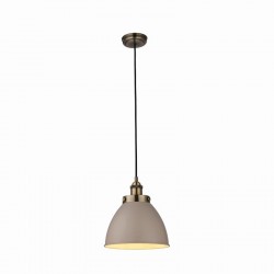 Franklin - Antique Brass Pendant with Taupe Metal Shade Franklin - Antique Brass Pendant with Taupe Metal Shade