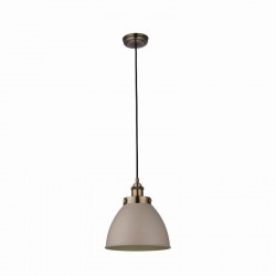 Franklin - Antique Brass Pendant with Taupe Metal Shade Franklin - Antique Brass Pendant with Taupe Metal Shade