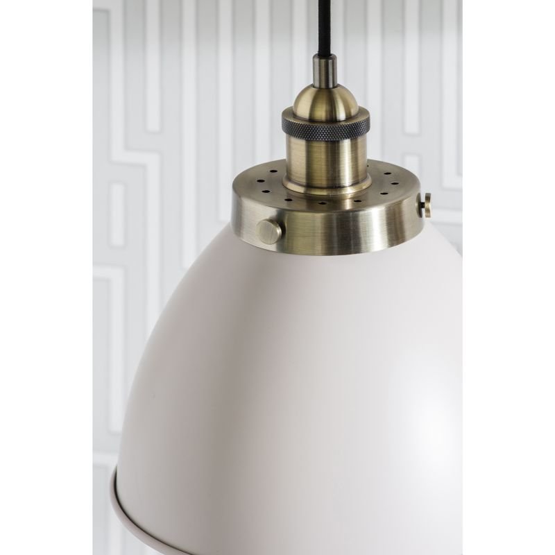 Endon-76328 - Franklin - Taupe with Antique Brass Small Pendant