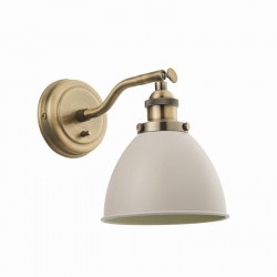 Franklin - Antique Brass Wall Lamp with Taupe Metal Shade Franklin - Antique Brass Wall Lamp with Taupe Metal Shade