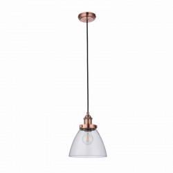 Hansen - Aged Copper Pendant with Clear Glass Shade Hansen - Aged Copper Pendant with Clear Glass Shade