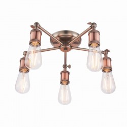 Hal - Aged Pewter & Aged Copper 5 Light Centre Fitting Hal - Aged Pewter & Aged Copper 5 Light Centre Fitting