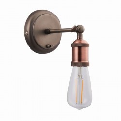 Hal - Aged Pewter & Aged Copper Wall Lamp Hal - Aged Pewter & Aged Copper Wall Lamp