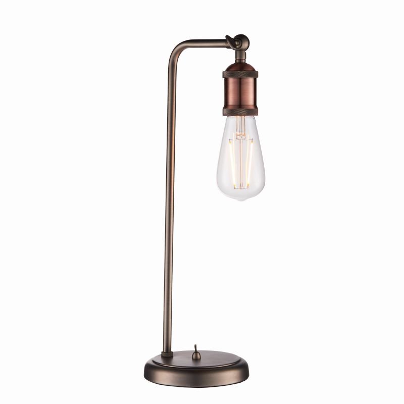 Endon-76339 - Hal - Aged Pewter and Aged Copper Big Table Lamp