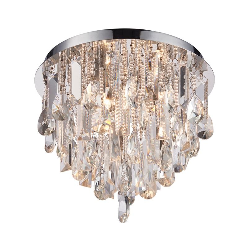 Endon-76341 - Siena - Crystal & Chrome 3 Light Ceiling Lamp