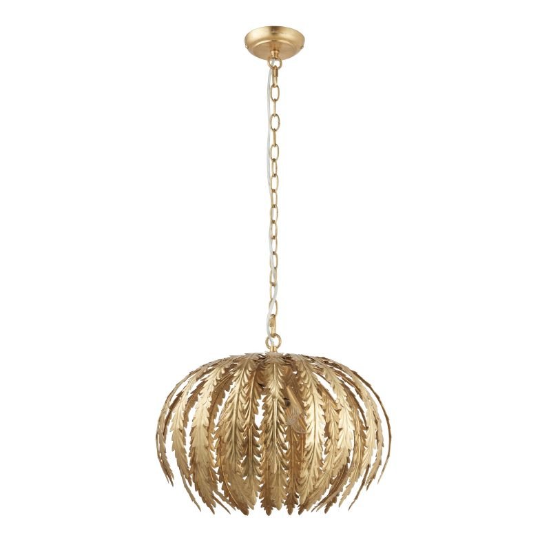 Endon-76360 - Delphine - Bright Gold Painted Floral 3 Light Hanging Pendant