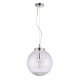 Ceiling Lights - Harbour - Clear Glass with Bubbles & Chrome Medium Pendant Endon-76381 - Harbour - Clear Glass with Bubbles & Chrome Medium Pendant