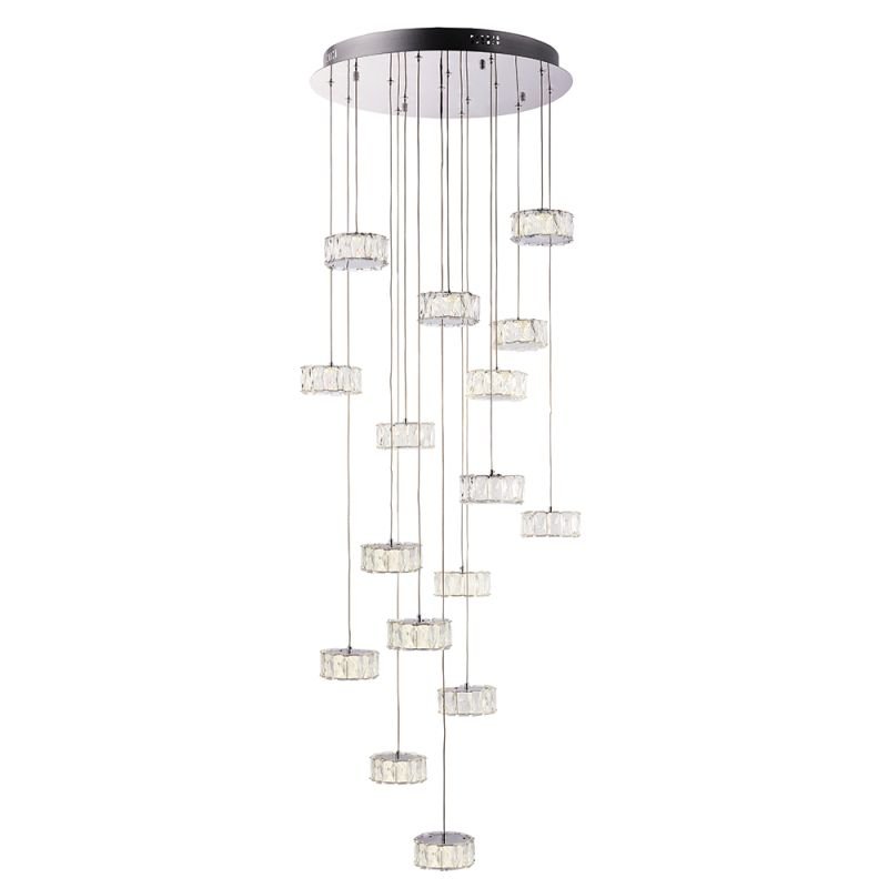 Endon-76486 - Prisma - LED Crystal & Chrome 16 Light Cluster Pendant