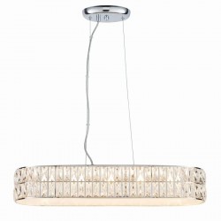 Verina - LED Chrome over Island Fitting with Crystal & Frosted Diffuser Verina - LED Chrome over Island Fitting with Crystal & Frosted Diffuser