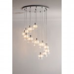 Verina - Chrome 12 Light Cluster Pendant with Crystal & Clear Glass Diffuser Verina - Chrome 12 Light Cluster Pendant with Crystal & Clear Glass Diffuser