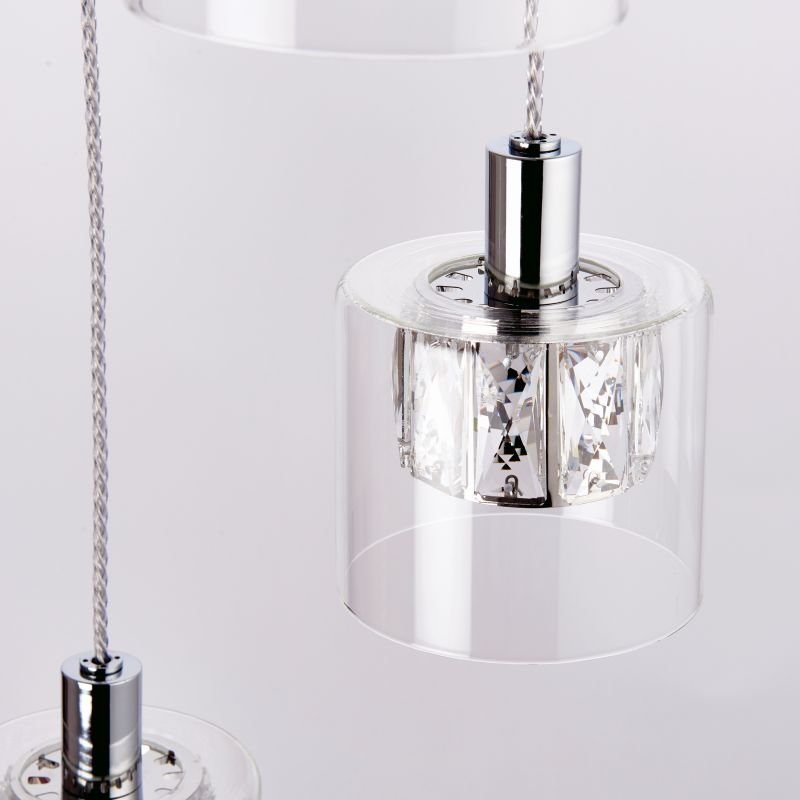 Endon-76520 - Verina - Crystal and Clear Glass Diffuser 5 Light Cluster Pendant