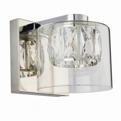 Verina - Chrome Wall Lamp with Crystal & Clear Glass Diffuser Verina - Chrome Wall Lamp with Crystal & Clear Glass Diffuser