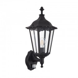 Burford - Matt Black PIR Wall Lamp with Clear Glass Burford - Matt Black PIR Wall Lamp with Clear Glass
