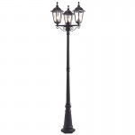 Burford - Matt Black 3 Light Big Post with Clear Glass  Burford - Matt Black 3 Light Big Post with Clear Glass